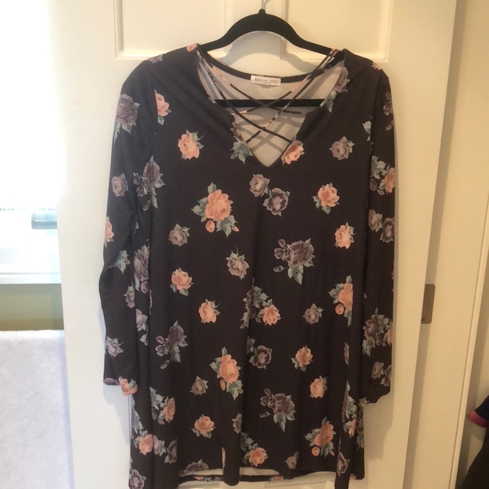 Super soft Long Sleeve Floral Dress by Socialite